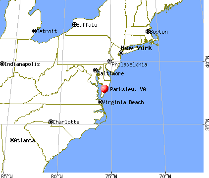 Parksley, Virginia map