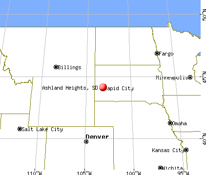 Ashland Heights, South Dakota map