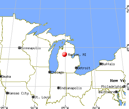 Marion, Michigan map