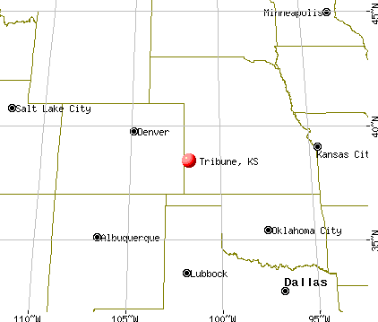 Tribune, Kansas map