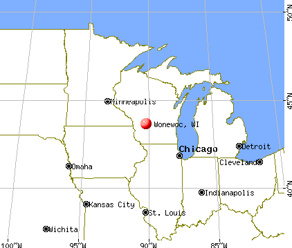 Wonewoc, Wisconsin map