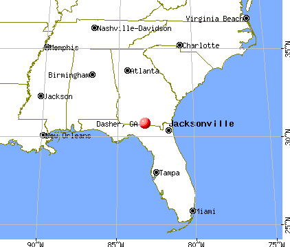 Dasher, Georgia map