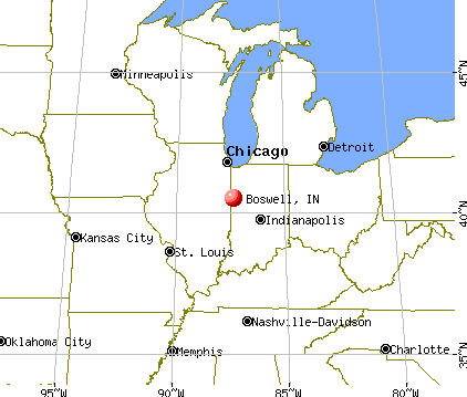 Boswell, Indiana map