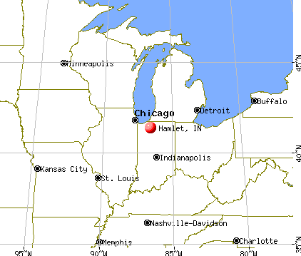 Hamlet, Indiana map