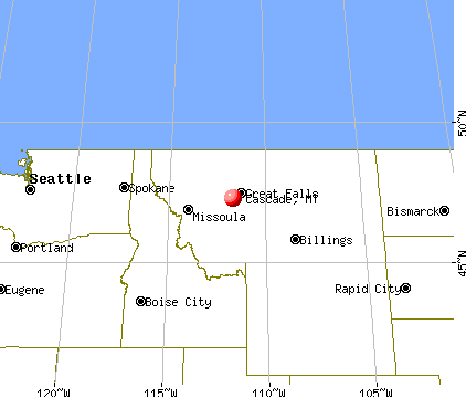 Cascade, Montana map
