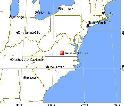 Keysville, Virginia map