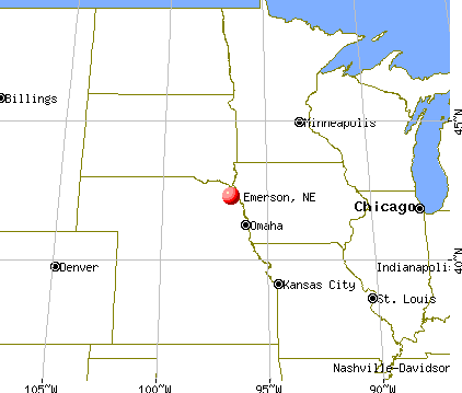 Emerson, Nebraska map