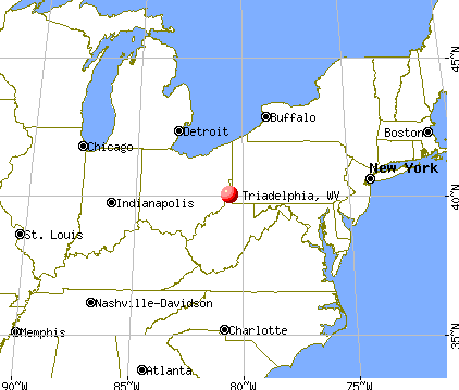 Triadelphia, West Virginia map