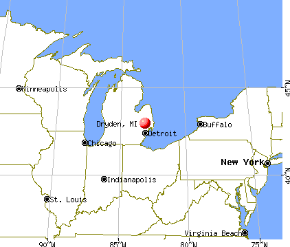 Dryden, Michigan map