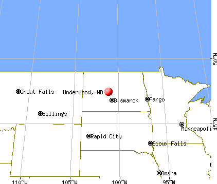 Underwood, North Dakota map