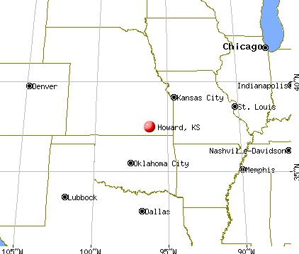 Howard, Kansas map