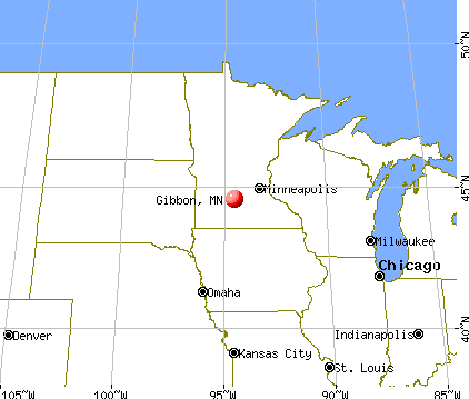 Gibbon, Minnesota map
