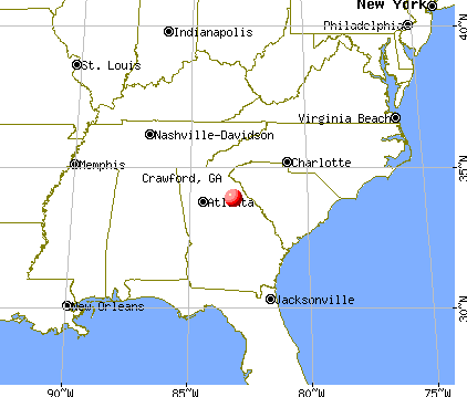 Crawford, Georgia map