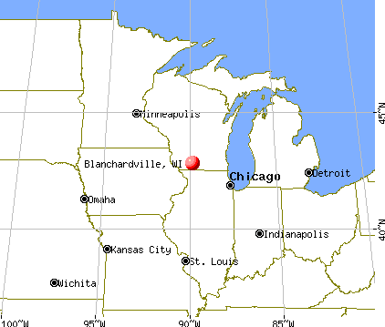 Blanchardville, Wisconsin map