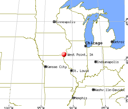 West Point, Iowa map