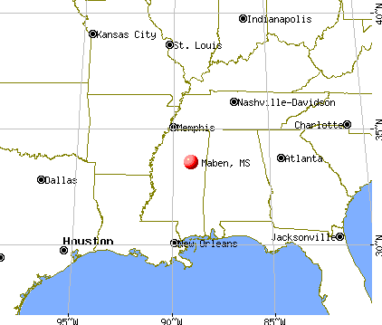 Maben, Mississippi map