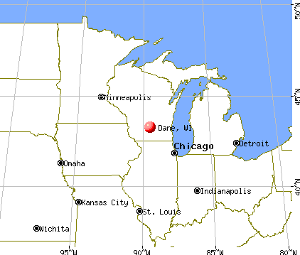 Dane, Wisconsin map