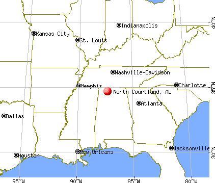 North Courtland, Alabama map
