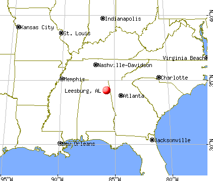 Leesburg, Alabama map