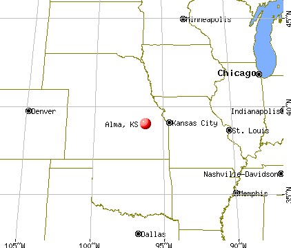 Alma, Kansas map