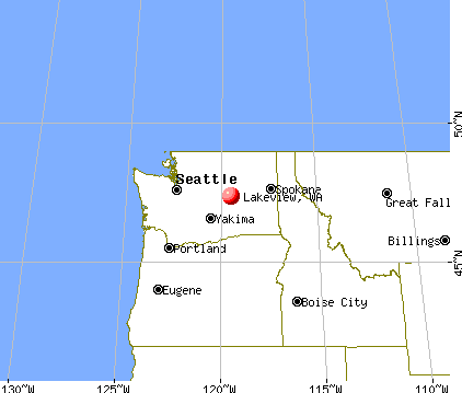 Lakeview, Washington map