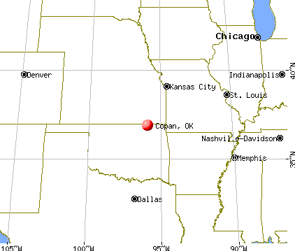 Copan, Oklahoma map