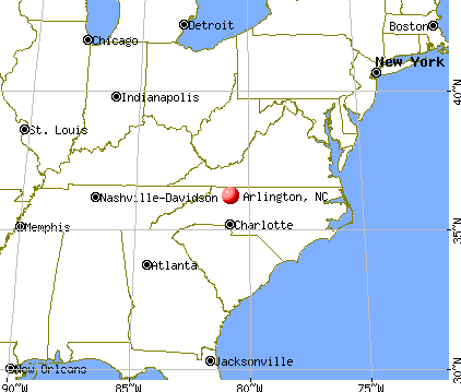 Arlington, North Carolina map