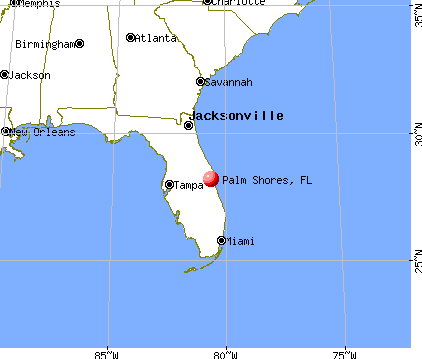 Palm Shores, Florida map