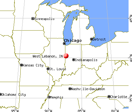 West Lebanon, Indiana map