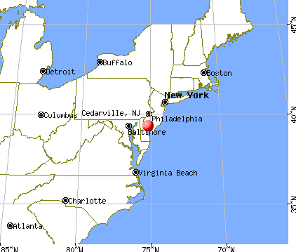 Cedarville, New Jersey map