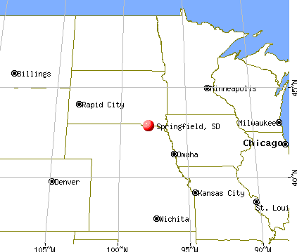 Springfield, South Dakota map