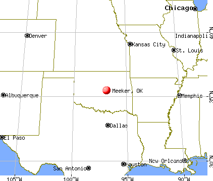 Meeker, Oklahoma map