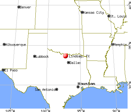 Lindsay, Texas map
