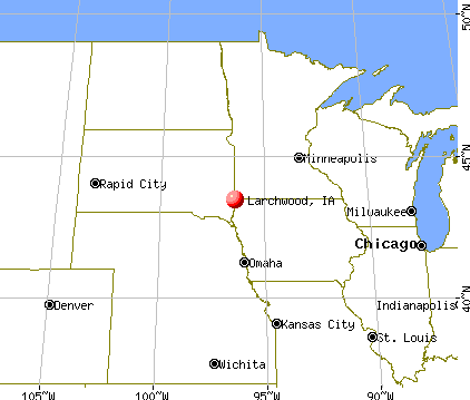 Larchwood, Iowa map