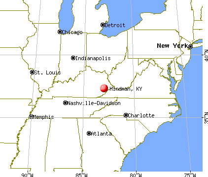 Hindman, Kentucky map