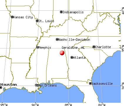 Geraldine, Alabama map