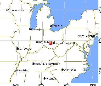 New Holland, Ohio map