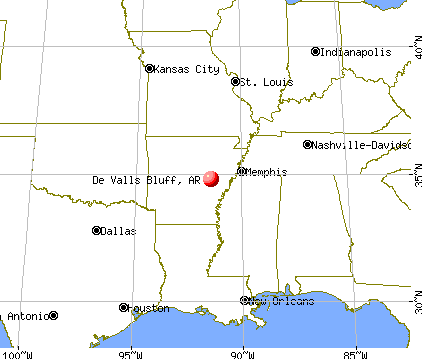 De Valls Bluff, Arkansas map