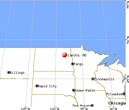 Lakota, North Dakota map