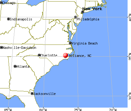 Alliance, North Carolina map