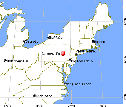 Gordon, Pennsylvania map