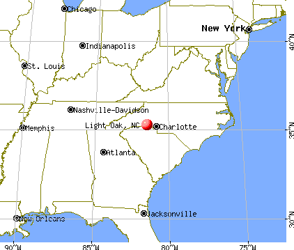 Light Oak, North Carolina map