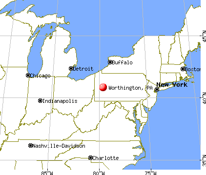 Worthington, Pennsylvania map