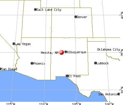 Mesita, New Mexico map