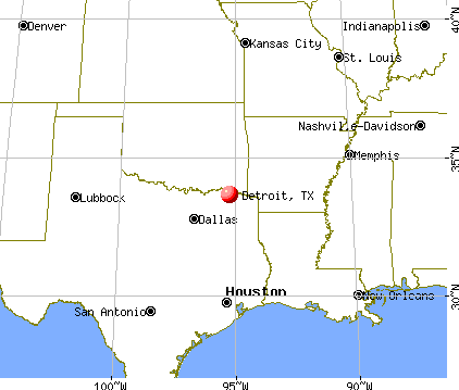 Detroit, Texas map