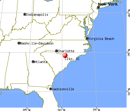 Clio, South Carolina map