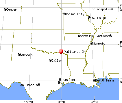 Valliant, Oklahoma map