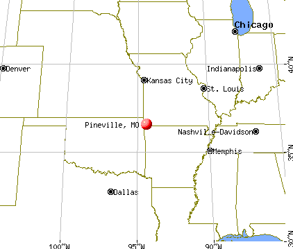 Pineville, Missouri map