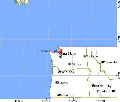 La Conner, Washington map