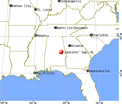 Jacksons' Gap, Alabama map